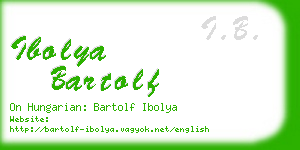 ibolya bartolf business card